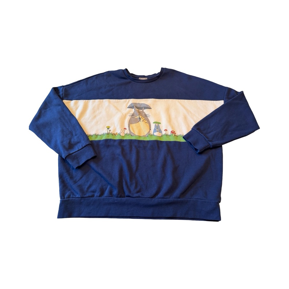Her Universe Studio Ghibli My Neighbor Totoro Blue Colorblock Sweatshirt M